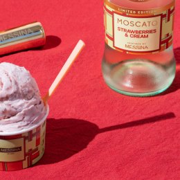 Messina and Brown Brothers collaborate for a sweet strawberries-and-cream gelato and moscato