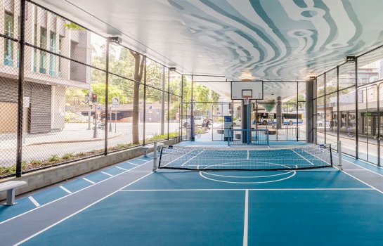 A hidden sports court is now open in the heart of Brisbane City