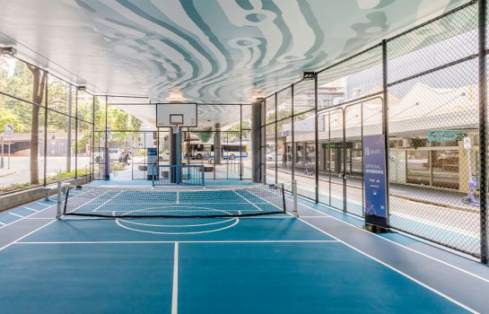 A hidden sports court is now open in the heart of Brisbane City