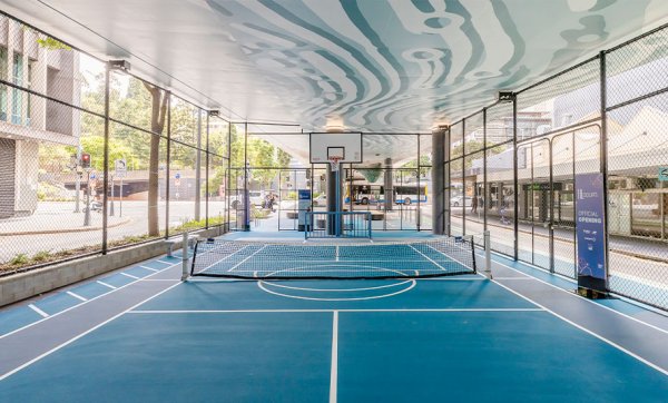 A hidden sports court is now open in the heart of Brisbane City