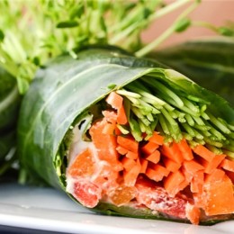 Munch on raw collard wraps with cashew ‘cheese'