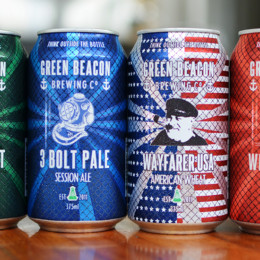 Get your hands on a four-pack of Green Beacon canned beer