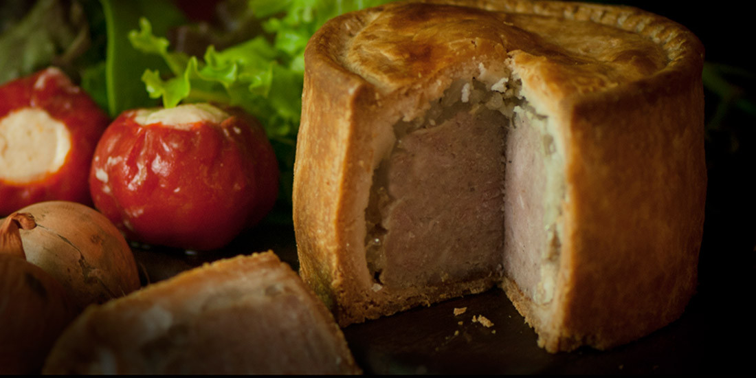 Bite into a traditional English pork pie  from Wensley's Traditional Fine Fayre