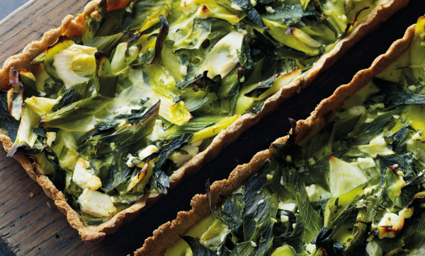 Serve up a slice of Nordic leek and goat fetta tart on rye pastry