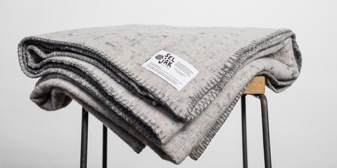 Snuggle up in a recycled wool blanket from Seljak Brand