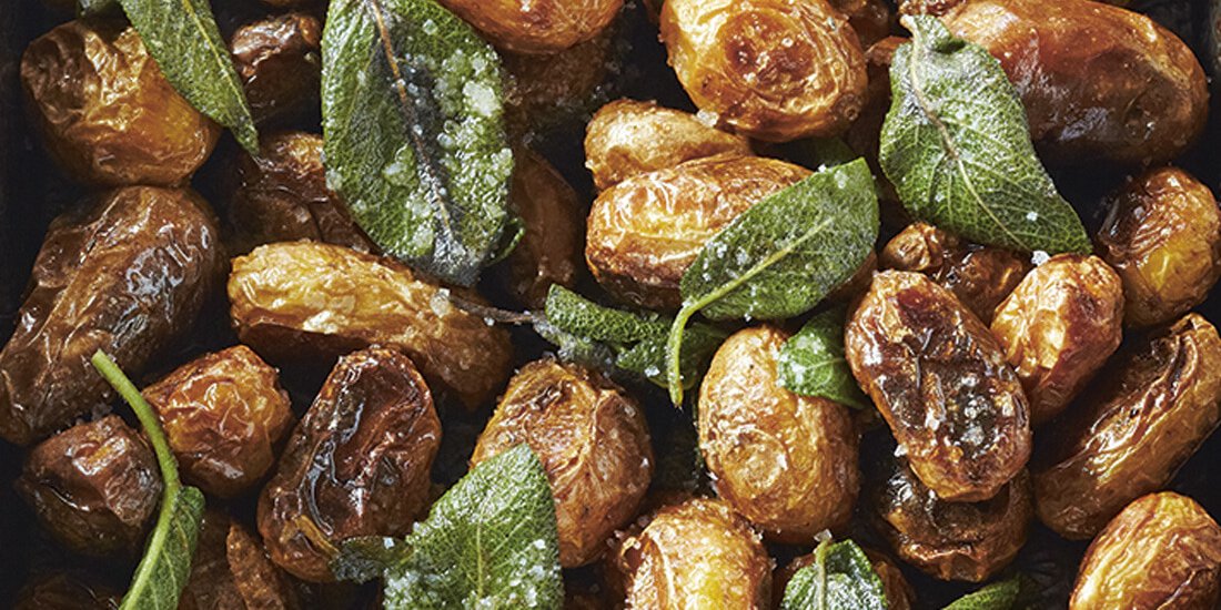 New potatoes in their skin with sage butter will ensure you win at dinner