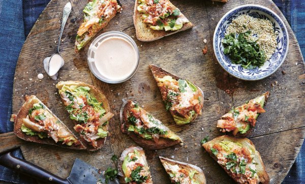 Jump out of bed for avocado and kimchi toast