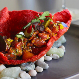 Sample the flavours of the state with e’cco bistro’s venison tartare