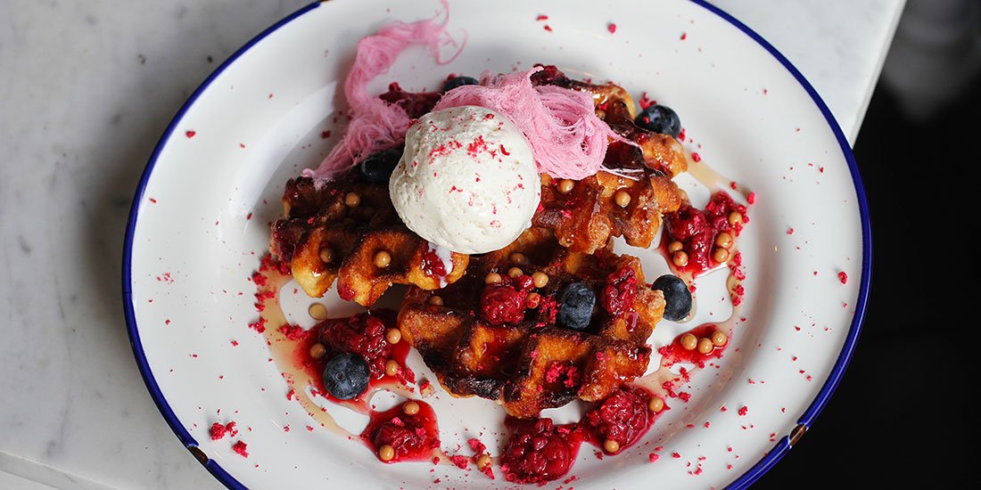 Nosh on miso chilli eggs and Belgian waffles with Persian floss at Newstead’s No. 68