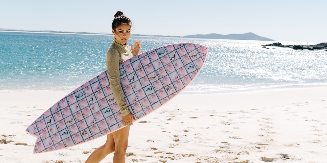 Get sliding on artist-designed women's surfboards from Nusa Indah