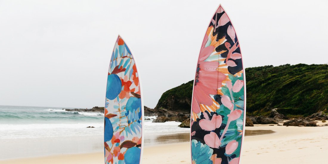 Get sliding on artist-designed women's surfboards from Nusa Indah