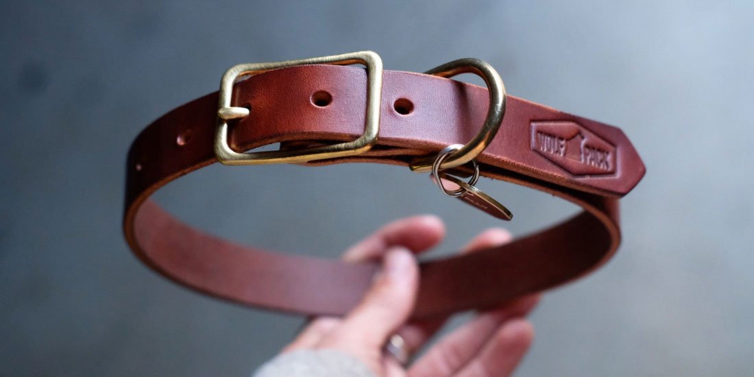 Deck out your doggo with handmade collars and leashes from Wolf Pack Leather