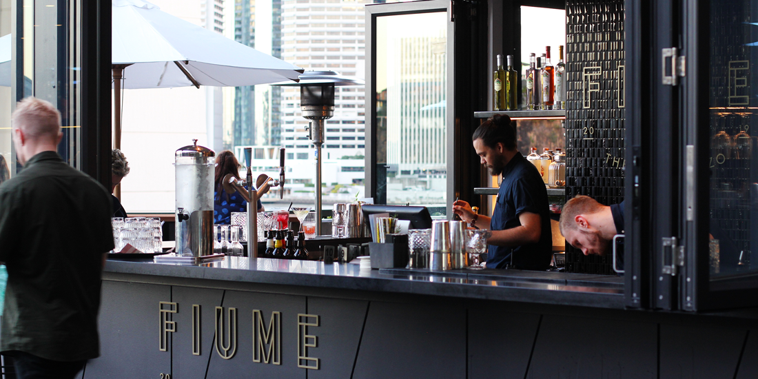 Sip spritz by sunset at The Fantauzzo's own rooftop watering hole Fiume Bar