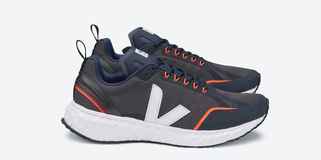 Sport a pair of post-petroleum sneakers from French footwear company VEJA