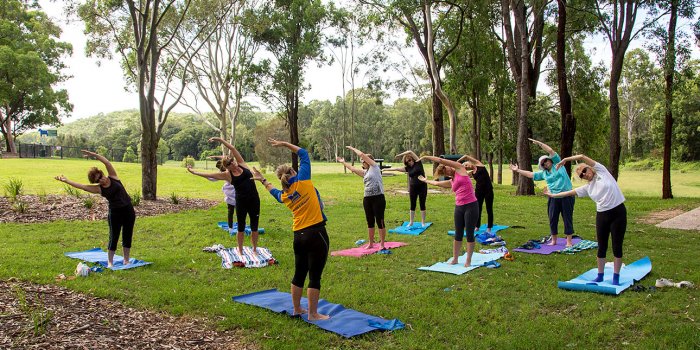 Stretch yoga by the sea