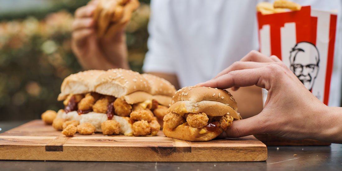 KFC has launched a slab of Popcorn Chicken-filled dinner rolls