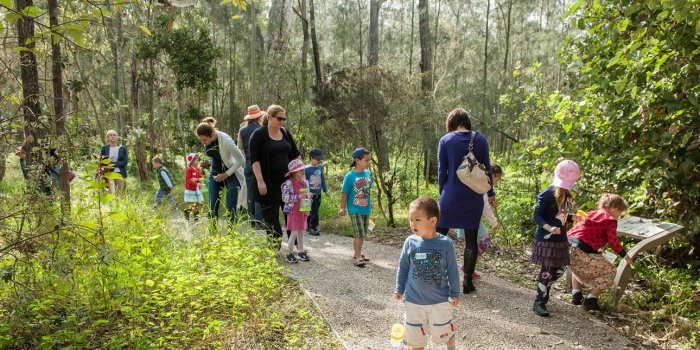 Bush Kindy scavenger hunt in the wetlands