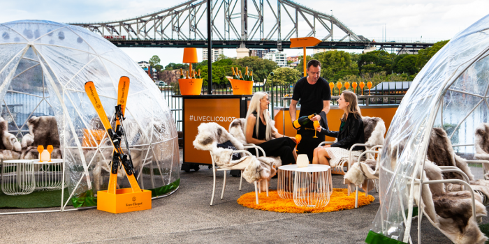 Veuve Clicquot In The Snow at Customs House