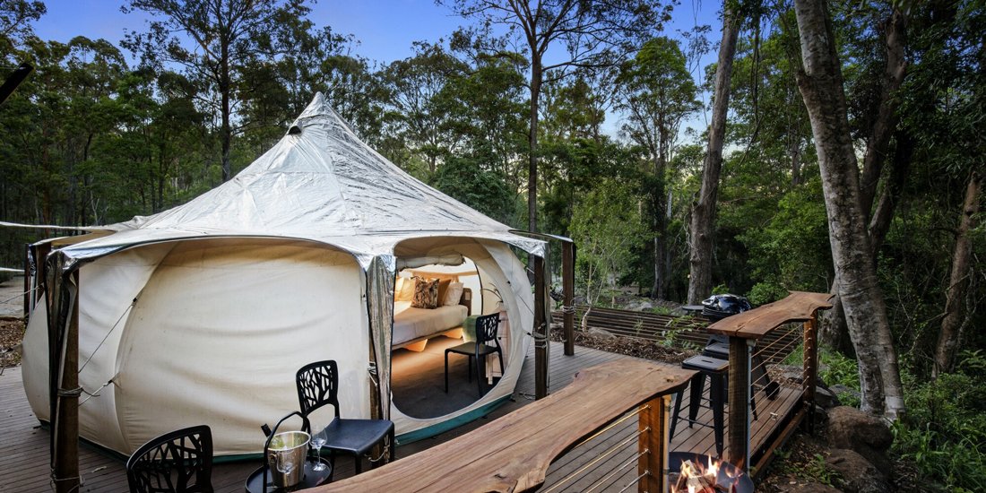 Take glamping to a whole new level at Cedar Creek Lodges