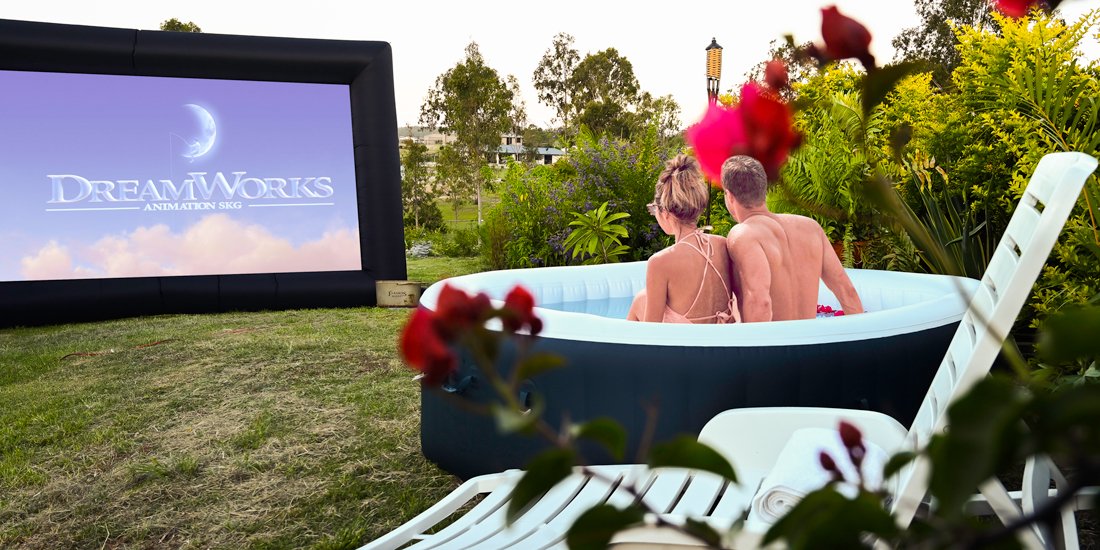 Hire a hot tub and screen movies in your backyard with help from Tubflix