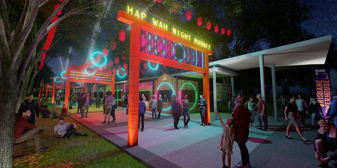 An outdoor cinema, night market, mirror maze and a pleasuredome is coming to Brisbane Powerhouse