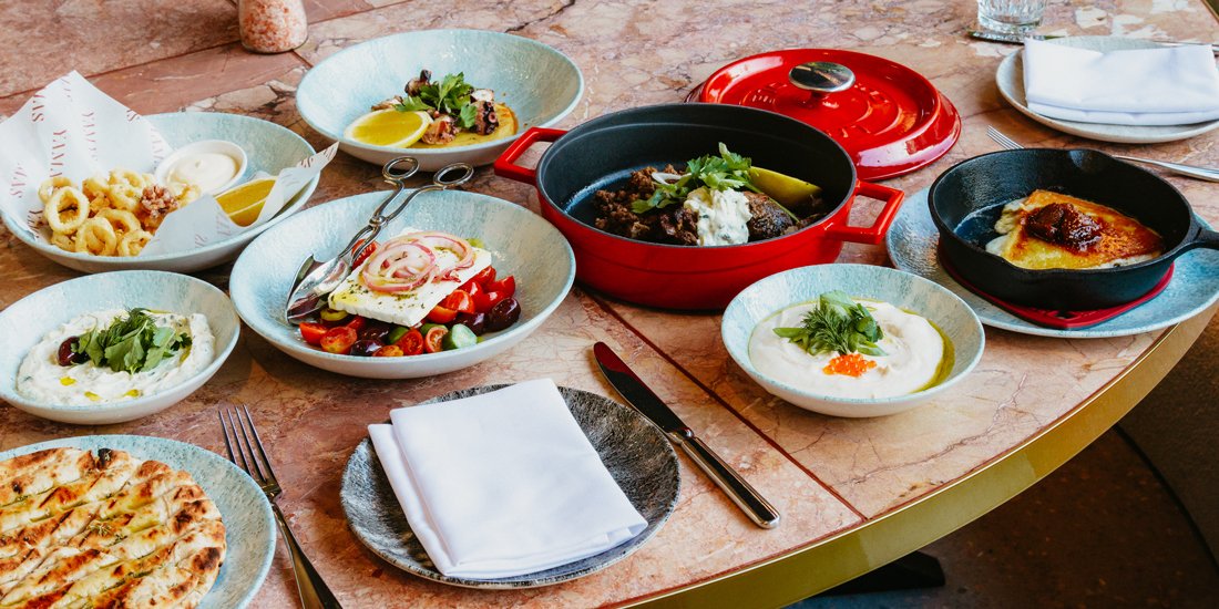 Souvla and seafood a specialty at Yamas Greek & Drink, West Village's eye-catching terracotta-hued newcomer