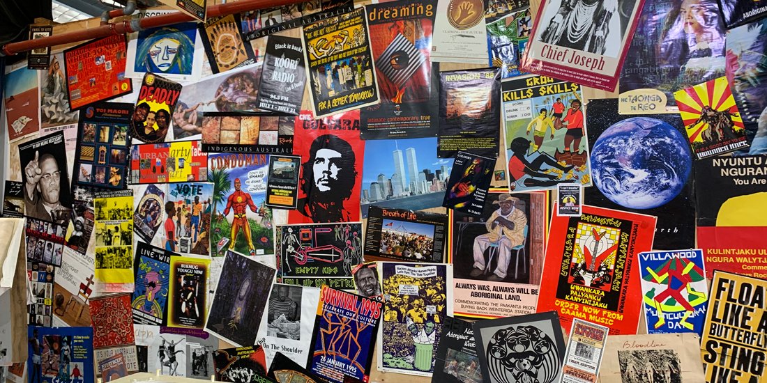 Gordon Hookey Brings His Colourful Poster Collection To Museum Of Brisbane