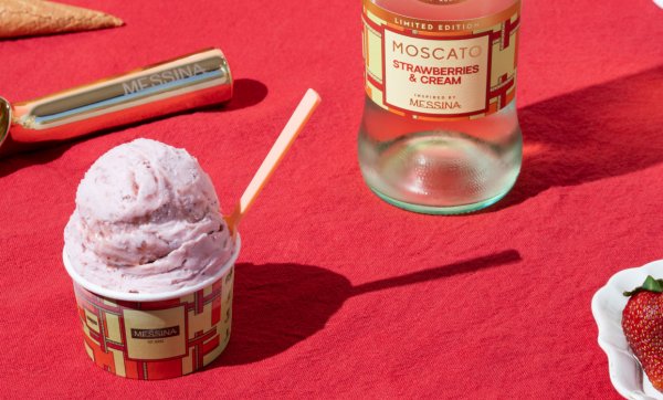 Messina and Brown Brothers collaborate for a sweet strawberries-and-cream gelato and moscato