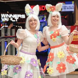 Snap up freebies, see rollerskating bunnies and dance to DJ-spun beats at Paradise Centre at these Easter school holidays