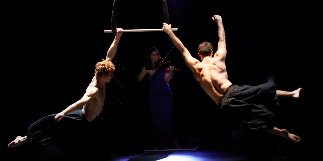 Three acrobats and a violinist captivate crowds in Circa's hometown premiere of What Will Have Been