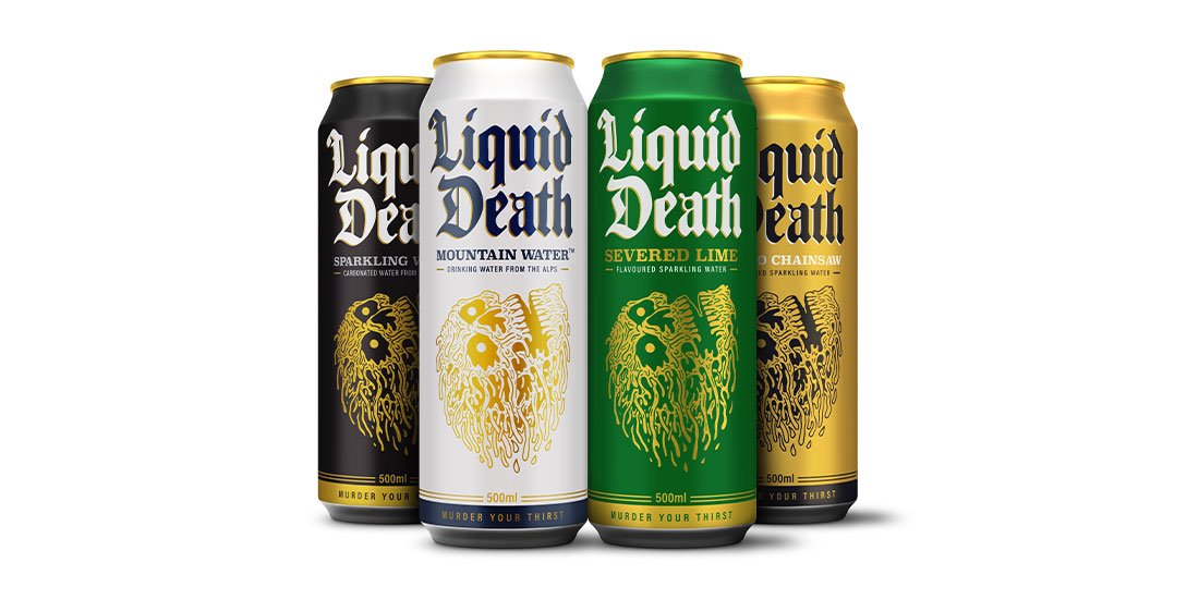 Liquid Death debuts in Australia, promising to straight up “murder your thirst”
