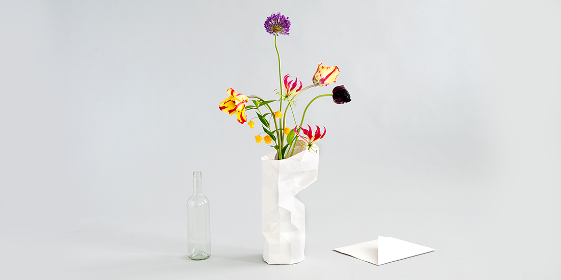 Repurpose your empty bottles with the Paper Vase Cover