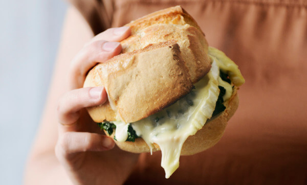 Enjoy the oozy goodness of a panino con spinaci e brie