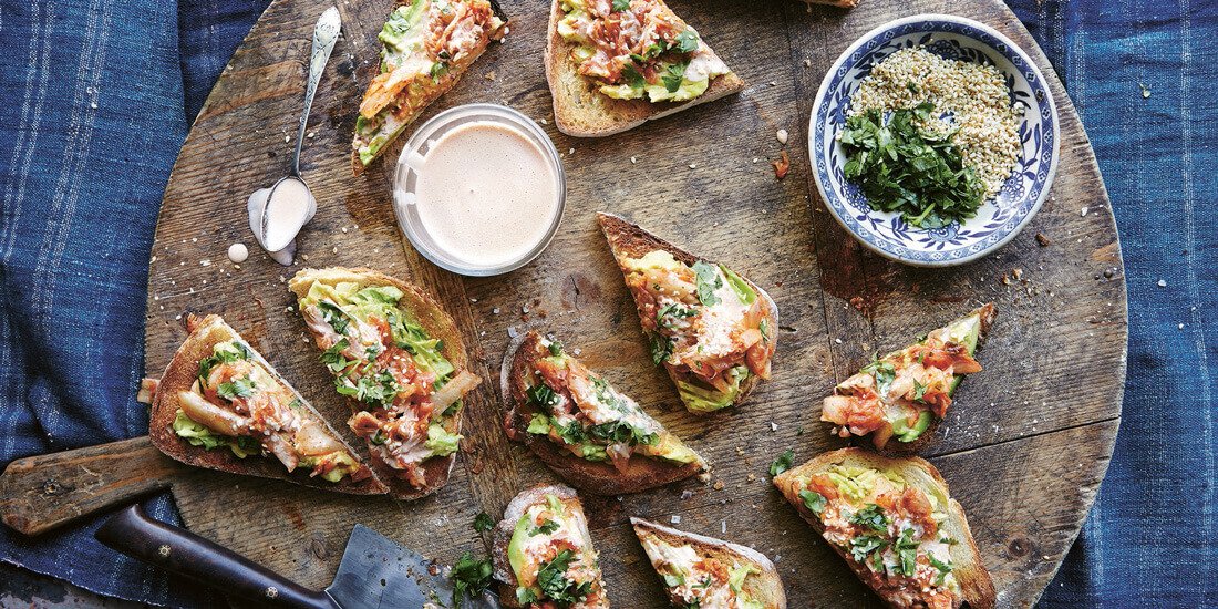 Jump out of bed for avocado and kimchi toast