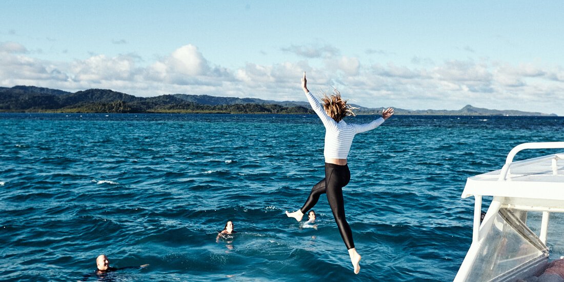 Add some sass to your ocean wardrobe with surf leggings from Byron Bay's Salt Gypsy