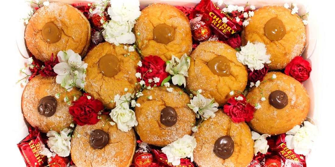 Ditch the flowers and sweeten the deal with a bouquet of doughnuts from Sugar Gathered