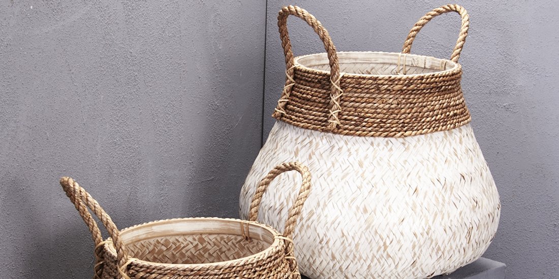 Store stuff stylishly in a hand-weaved baskets from Inartisan