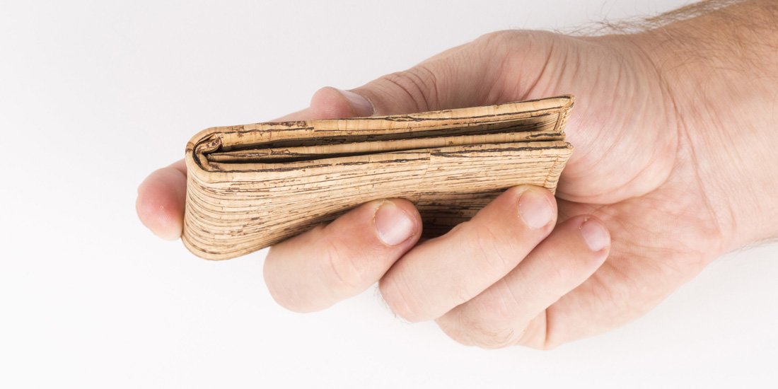 Ditch leather for sustainable cork with gent's wallets from Brindabella