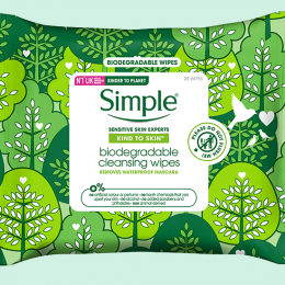 Keep your face and the planet clean with Simple biodegradable cleansing wipes