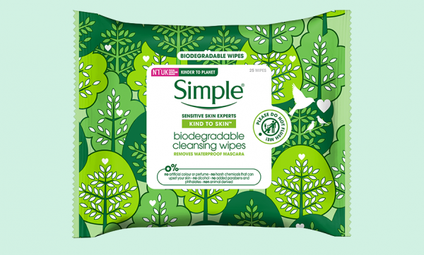 Keep your face and the planet clean with Simple biodegradable cleansing wipes