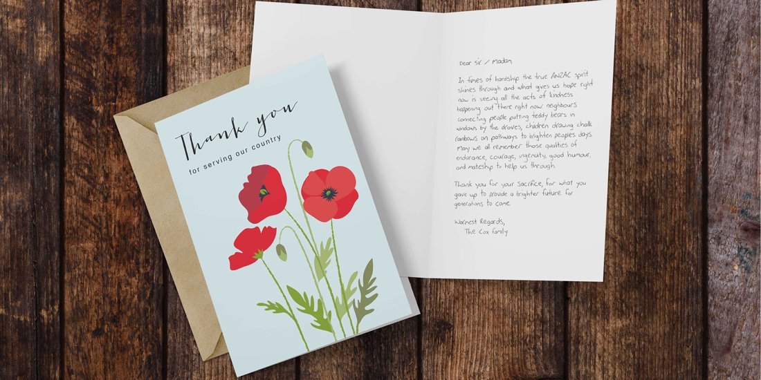 Not your average greeting card – give the gift of gratitude this Anzac Day with Cardly