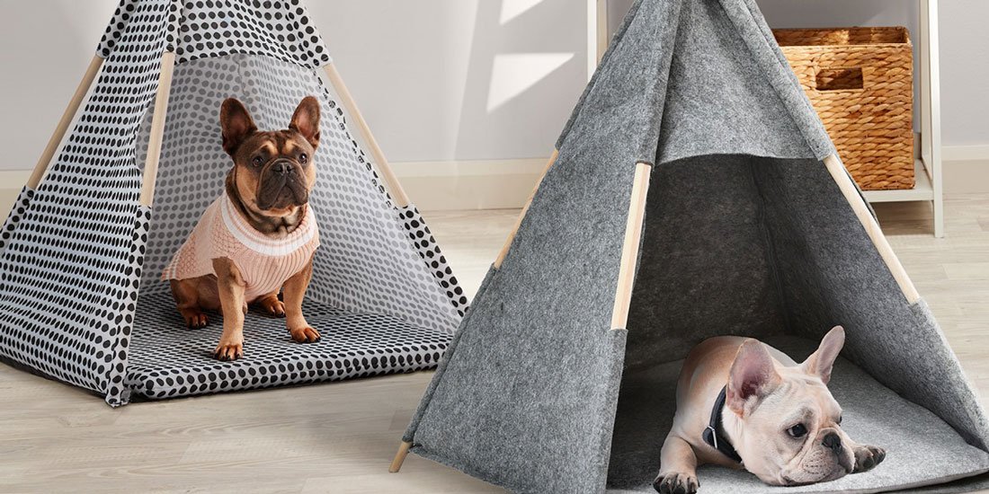 Treat your fur baby to their own personal teepee and dashing duds