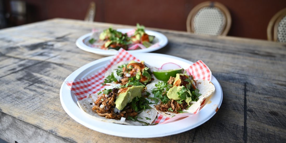 Sip on sunset margs and tuck into tacos at Dust Temple's Courtyard Summer Series