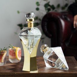 Bougie up your bar cart with a crystal-shaped bottle of Elegance Vodka