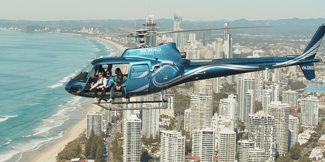 Soar over Surfers Paradise with this brand-new heli-skydive experience