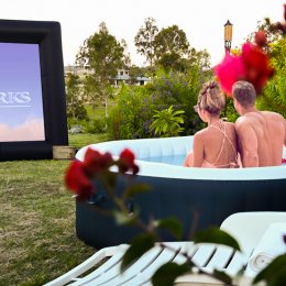 Hire a hot tub and screen movies in your backyard with help from Tubflix