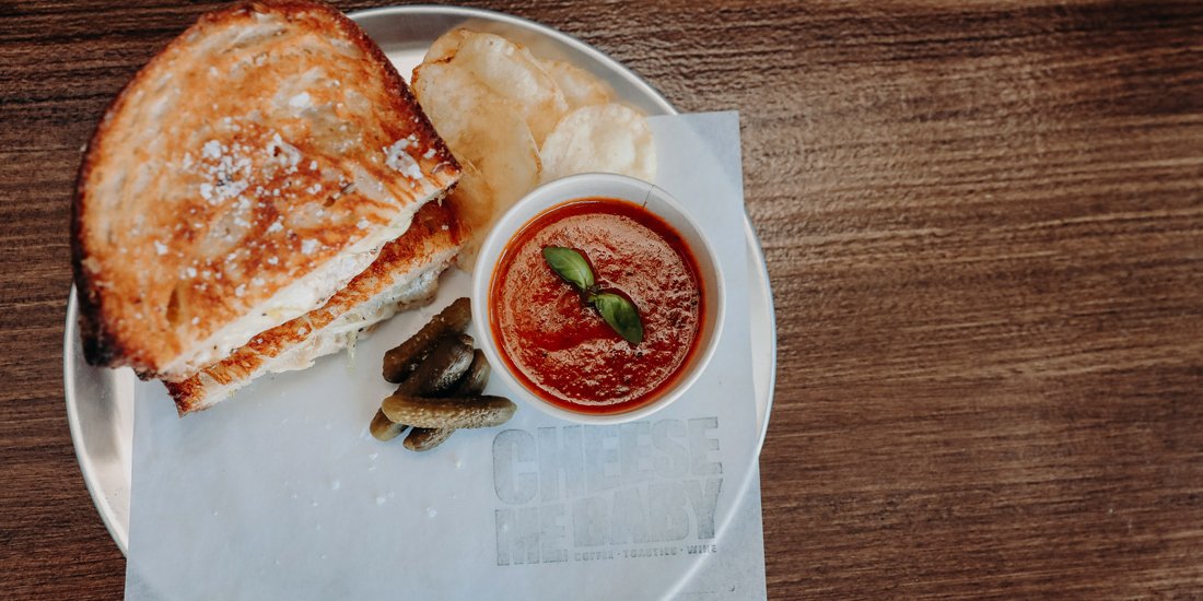 Wine and cheese – yes please! Wrap your mitts around a gourmet toastie from Mermaid's newbie Cheese Me Baby