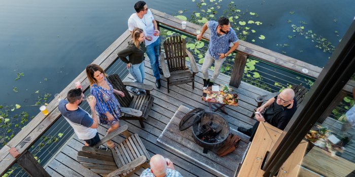 Fire pits by the lake