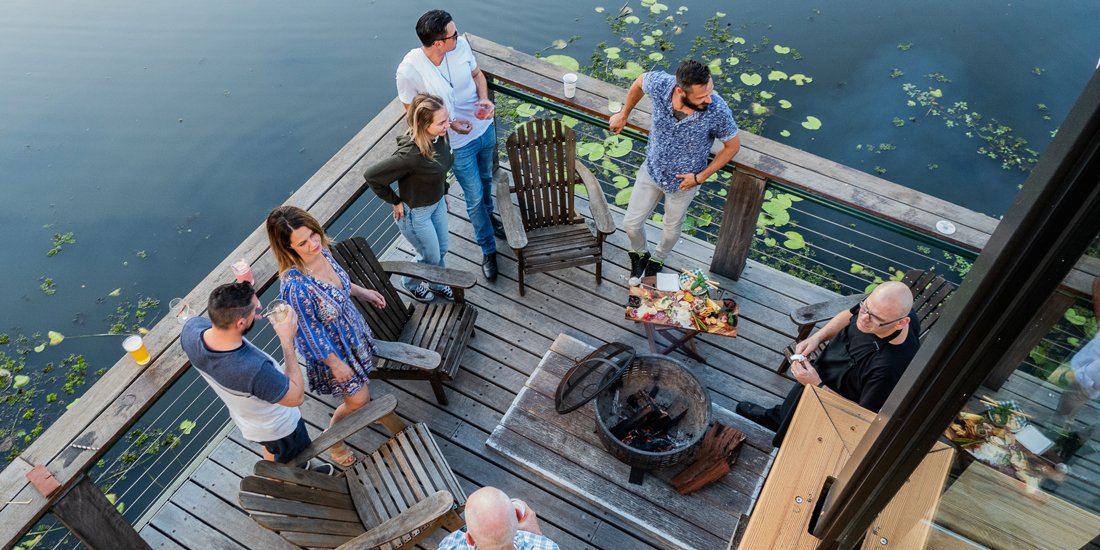 Snack on toasted marshmallows and sip cocktails by your own personal fire pit at Robina Pavilion