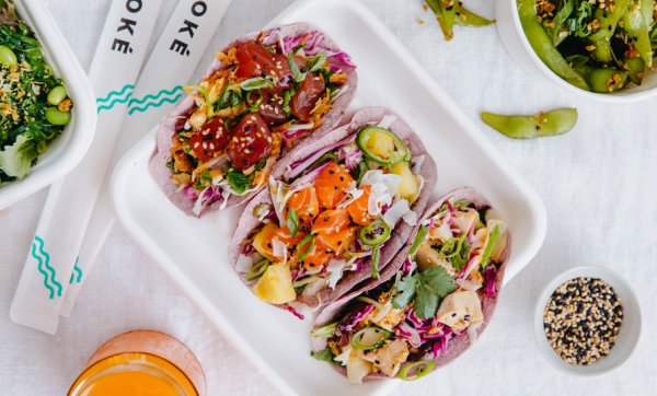 Feast your eyes on this glorious poke taco hybrid from Finn Poké